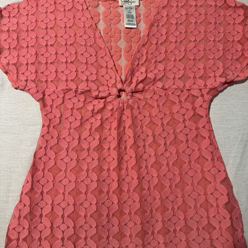 Jessica Simpson Pink Tie Front Blouse